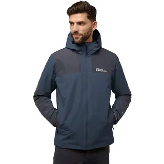 Winterjacke JACK WOLFSKIN "JASPER INS JKT M", Herren, Gr. XXL (58), blau (midnightsky), Obermaterial: 100% Polyester. Füllung: 100% Polyester. Futter: 100% Polyester, Jacken Winterjacke