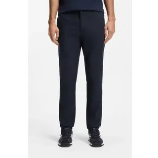 BOSS für Herren. 50559595 Leinenhose mit marineblauem Logo-Detail (38/34), Lässig, Klassisch