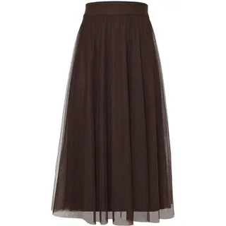 Tüllrock ZERO "Tüllrock mit elastischem Bund", Damen, Gr. 42, braun (chocolate plum), Einsatz: 100% Polyester PES., Röcke Tüllrock