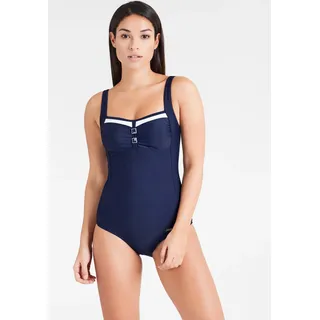 LASCANA Badeanzug mit Kontrastdetails und Shaping-Effekt, blau