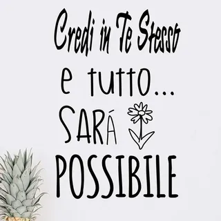 Wandtattoo aus Vinyl, mit Zitat in Italienisch, "Credi EN TE."Adiesivi Murali Flai in italienischer Sprache, decorazione da Muro per Haus, Wandaufkleber, Art Sticker DC-18030
