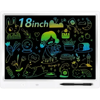 surekuo LCD Schreibtafel Kinder, 18 Zoll LCD Schreibtafel, Mit 2 Stiften und Verstellbarem Ständer, Ist EIN Pädagogisches Lernspielzeug für Kinder von 3-12 Jahren