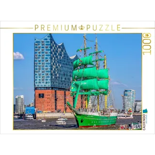 Calvendo Puzzle Hamburg Alexander von Humboldt II vor der neuen Elbphilharmonie | 1000 Teile Lege-Größe 64x48cm Foto-Puzzle für glückliche Stunden