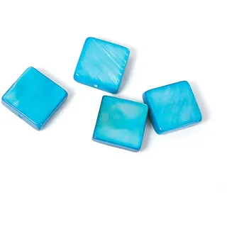 Perlenmuschel, quadratisch, türkis, 30 x 30 mm, 250 g, 37 u, ca.