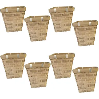 Docache Mini-Körbe, Quadratisch, 8 Stück | Für Süßigkeiten und Sukkulenten, Blumentopf, Kaktus Topf, Pflanzkorb, Rattan Geflochten