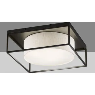 Deckenleuchte eckig 70x70cm groß - Leinenstoff Lampenschirm Beige & LED dimmbar - Beige