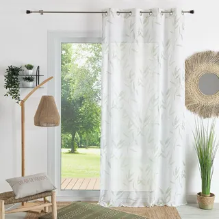 HomeMaison.com Vorhang aus Etamin, Bedruckt, Blickdicht, Bambusvorhang, 140 x 240 cm