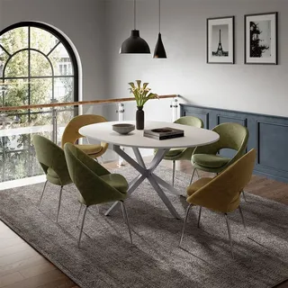 Vicco Loyd Ø 120 cm grau/weiß