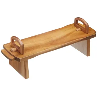 Artesà, Erhöhtes Serviertablett aus Holz, Servierständer/-tafel für Käsebrett, Kuchen, Desserts, Partyplatten und Buffets mit Füßen, 37 x 12 x 13 cm, Braun