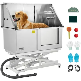 Vevor Elektrische Hundewaschstation Edelstahl 127 cm