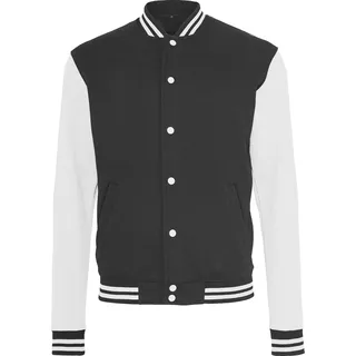 Build Your Brand Herren Sweat College Jacke RW5677 (XL) (Schwarz/Weiß) - Schwarz