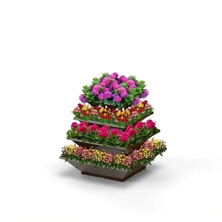 Hochbeet "HighBeet Rock" 4 Ebenen aus Cortenstahl - Braun