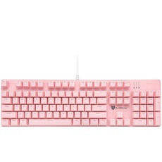 Qisan Mechanische Gaming-Tastatur, kabelgebundene Tastatur Led Hintergrundbeleuchtung Rosa 104Tasten Amerikanisches Layout Gaming-Tastatur mit Abnehmbarer,Blau Schalter