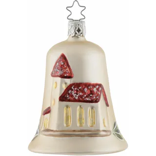 INGE-GLAS® Christbaumschmuck »Kirchenglocke« mundgeblasen, beige