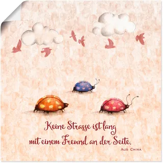 Artland Wandbild »Lebensweisheit Freunde«, Tiere, (1 St.), als Alubild, Outdoorbild, Leinwandbild, Poster, Wandaufkleber, beige