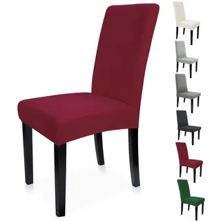 Zindoo Rot Stuhlhussen 4er Set Groß Stretch Stuhlbezug mit Unten Vorrichtungen, Abnehmbarer Waschbar Stuhl Hussen für Schwingstuhl, Esszimmerstühle, Hochlehner