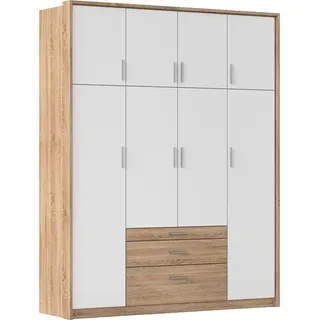 Rauch Drehtürenschrank Hildesheim 185 x 231 x 58 cm Eiche Sonoma/Alpinweiß