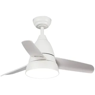 M mimotec Deckenventilator mit LED-Licht, Silence, 54 W, Weiß, Fernbedienung, Motor DC 30 W + LED-Licht, 24 W, 6 Geschwindigkeiten, leise, 3 Flügel, 91 cm, Sommer-/Winterfunktion, Timer. LM8805