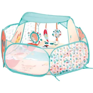 LUDI Aktivitätsmatte anpassbar – 3 Positionen – Aktivitätenmatte, Krabbeldecke und Spielplatz – Entwicklung der Motorik – ab 0 Monaten