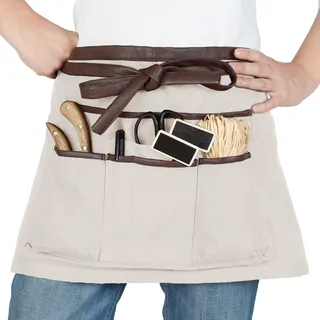 La cordeline Kurze Schürze mit 7 Taschen, Gartenarbeit & Basteln – 100 % dicke Baumwolle – Größe verstellbar Unisex – Schürze Werkzeug Farbe
