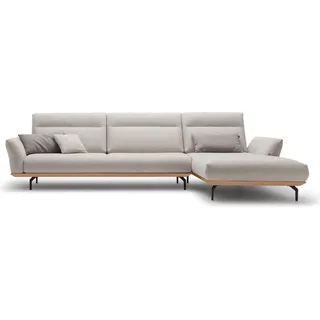 Creation BY ROLF BENZ Ecksofa "CR.460, Design-Sofa der Extraklasse, verstellbare Rückenlehne, L-Form" Sockel in Eiche, Winkelfüße in Umbragrau, Breite 338 cm, seidengrau 044, 12