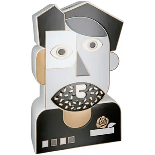 GILDE Deko Vase mit Gesicht Motiv - Deko Kunst Objekt Gesichtsvase aus Keramik - Dekoration Wohnzimmer Geschenk Geburtstagsgeschenk - Schwarz Weiß Höhe 41 cm