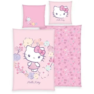 Herding Hello Kitty BIO-Flanell-Kinderbettwäsche 40x60cm, 100x135cm - multicolor