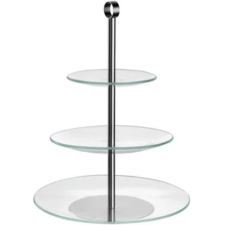 Leonardo Etagere , Glas , rund , 26.60x36.00x26.60 cm , zerlegbar , Geschirr, Tischkultur & Serviergeschirr, Etageren