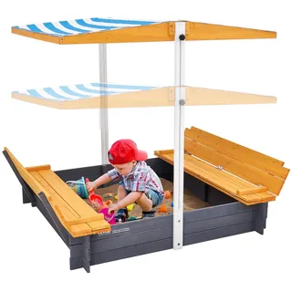 Vevor Holzsandkasten mit Überdachung orange