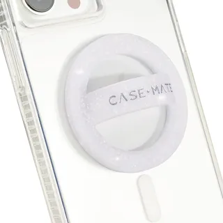 case-mate Magnetischer Handygriff Magsafe Loop Grip | Abnehmbarer Handy-griff | Weiche, Zusammenklappbare Magsafe-handygriffe Für Die Rückseite Des Iphone Pro Max 16/15/14/13 - Weißer Funkelnder