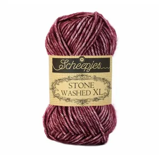 Scheepjes 1665-850 Stone Washed XL Baumwolle Garn, 70 30% Acryl, 850 Garnet, 1x50g