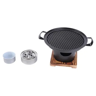 Tragbarer rauchfreier Mini-Grill für den Haushalt, Holzkohleofen, Grillzubehör, 26 x 21 x 12,5 cm