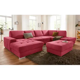 sit&more Wohnlandschaft Mikrofaser 2-Sitzer U-Form Rot