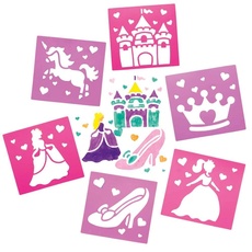Baker Ross FE331 Princess Schablonen - 8 Stück Kunststoff Schablonen für Kinder Kunstset für Kinder zum Erstellen und Gestalten von Themenbüchern, Karten und Bildern