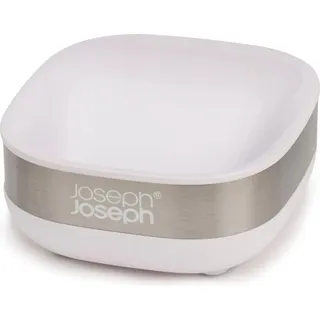 Joseph Joseph Joseph Joseph, Bathroom Slim, Compact, Seifenschalenhalter mit rutschfestem Boden - Weiß/Stahl
