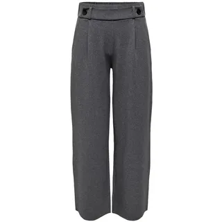 JdY Damen Jdygeggo New Long Pant JRS Noos Bundfaltenhose, Medium Grey Melange/Detail:Black Buttons, XXL / 30L EU