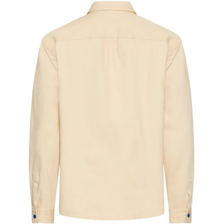 Langarmhemd HUGO BLUE "Ebino", Herren, Gr. S, N-Gr, beige (light beige275), Denim/Jeans, Obermaterial: 100% Baumwolle, unifarben, loose fit hüftlang, Rundhals, 1-Knopf-Manschette, Hemden Langarmhemd, mit kontrastfarbigen Knöpfen
