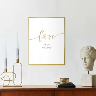 Reinders! Bild mit Rahmen »Life is Love«, goldfarben