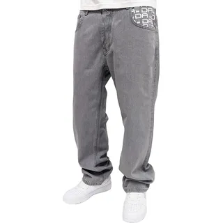 DADA Loose Fit Jeans mit Print Baggy Pants Größe: 36W - Grau