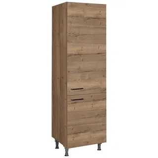 Nobilia Geräteumbauschrank Geschirrschrank Eiche dunkel 60 x 216,6 x 58 cm