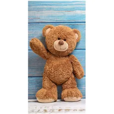 damaloo Kinderhandtuch mit Teddybärmotiv aus Baumwolle für Kinder - Händetuch für Jungen, Mädchen & Erwachsene - Gästehandtuch mit Bären Detail - Kleiner Waschlappen mit Bärenmotiv 30x50 cm