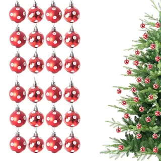 Weihnachtskugeln, bruchsicher, rot/weiß, gepunktet, Kugel-Ornamente, Kugel-Ornamente, Bälle, Weihnachtsdekoration, Weihnachtsdekoration, Weihnachtsdekoration, Weihnachtsdekoration, glänzend, matt,