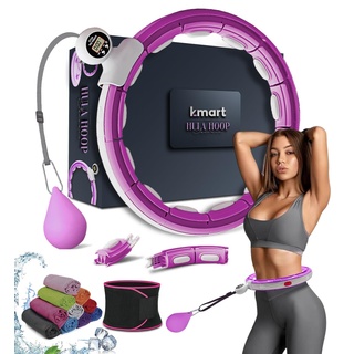 K-MART Smart Weighted Hula Ring Hoops, Hula Circle Abnehmbarer Fitnessring mit 360 Grad Auto-Spinning Ball Massage, Gymnastik, Erwachsene Fitness für Gewichtsverlust (Lila)