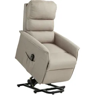 Homcom Fernsehsessel mit Aufstehhilfe Elektrisch, Relaxsessel mit Liegefunktion Beige , Textil , Füllung: Schaumstoff,Schaumstoff , 90x96x66 cm , Wohnzimmer, Sessel, Fernsehsessel