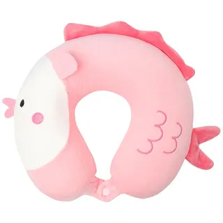 TROYSINC Reisekissen Süßer Fisch Kopfstütze Reise Schlafkissen für Kinder und Erwachsene,Nackenkissen Reise für Flugzeugstuhl, Zuhause und Büro Schlafkissen (Rosa)