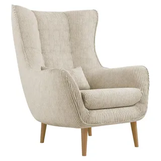 MIRJAN24 Polstersessel Estjano Cord, Ohrensessel, Relaxsessel, Stilvoll Wohnzimmer Sessel (Farbe: Poso 100) - Beige