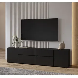 INOSIGN Lowboard »Metric,Breite 195cm, grifflose Lowboard 2Klappen/2Schubkästen/2Tür« TV-Schrank mit viel Stauraum, TV-Board, schwarz