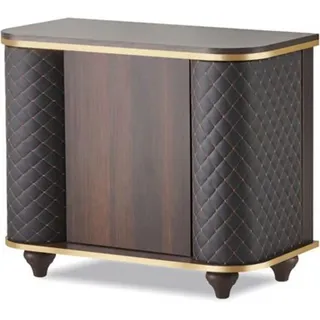 Komplett Arbeitszimmer-Set Bürotisch Bürostuhl Sideboard Kommode Holz - Braun