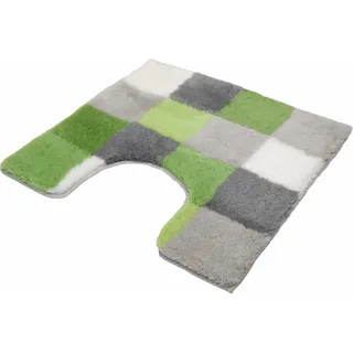 Badematte KLEINE WOLKE "Caro, Badvorleger, Badezimmer Teppich" Gr. 14, grün (distel), H:25mm, Kunstfaser, Badematten, Badematte, Badteppich, modernes Karo-Muster, Pastell-Farben, waschbar