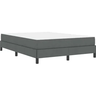 vidaXL Boxspringbett mit Matratze Dunkelgrau 140 x 200 cm Stoff